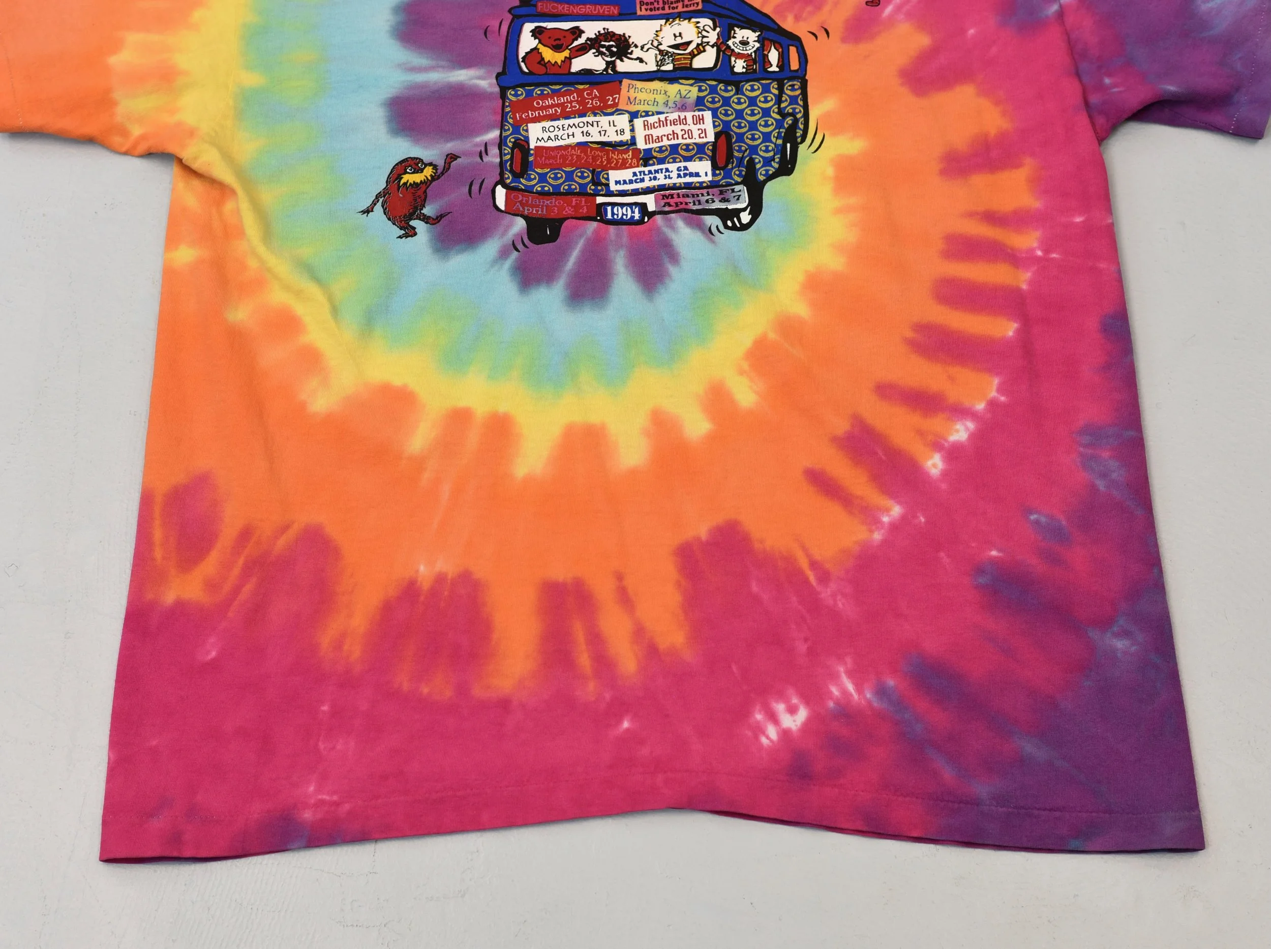 RARE 1994 Grateful Dead Spring Tour Tie Dye Felix the Cat Dr